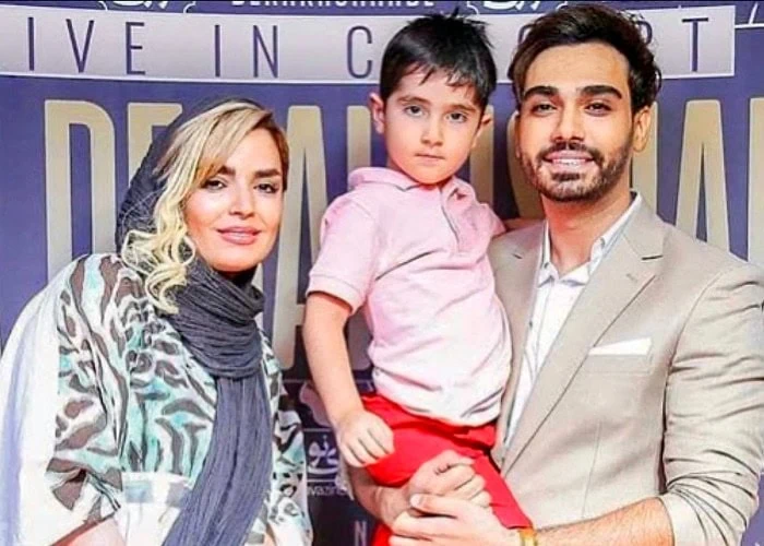 سپیده خداوردی در کنار همسر و پسرش سپیده خداوردی و همسرش