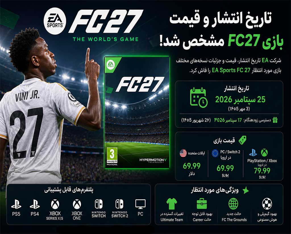 تاریخ انتشار و قیمت EA Sports FC 27 فاش شد؛ طرفداران فوتبال آماده باشند